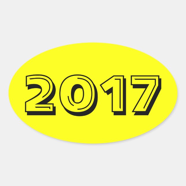 Class of 2017 Yellow Oval Sticker by Janz (Front)