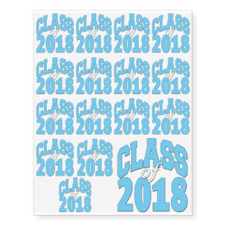 Class of 2018 blue temporary tattoos