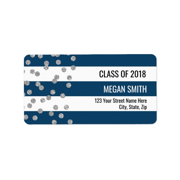 Class Of 2018 Graduation Black Address Label