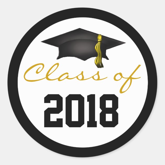 Class Of 2018 Graduation Cap Classic Round Sticker