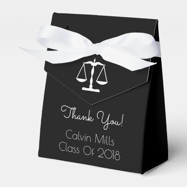Class Of 2018 Graduation Favor Boxes (Black) (Front Side)
