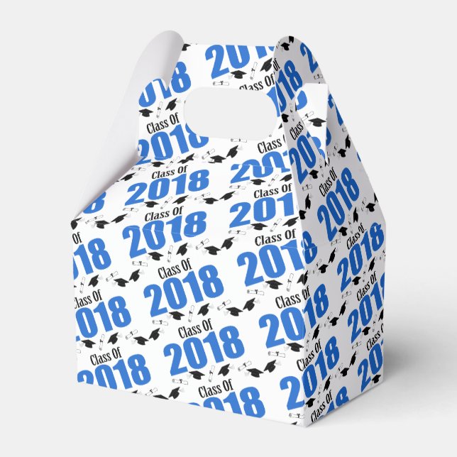 Class Of 2018 Graduation Favor Boxes (Blue) (Front Side)