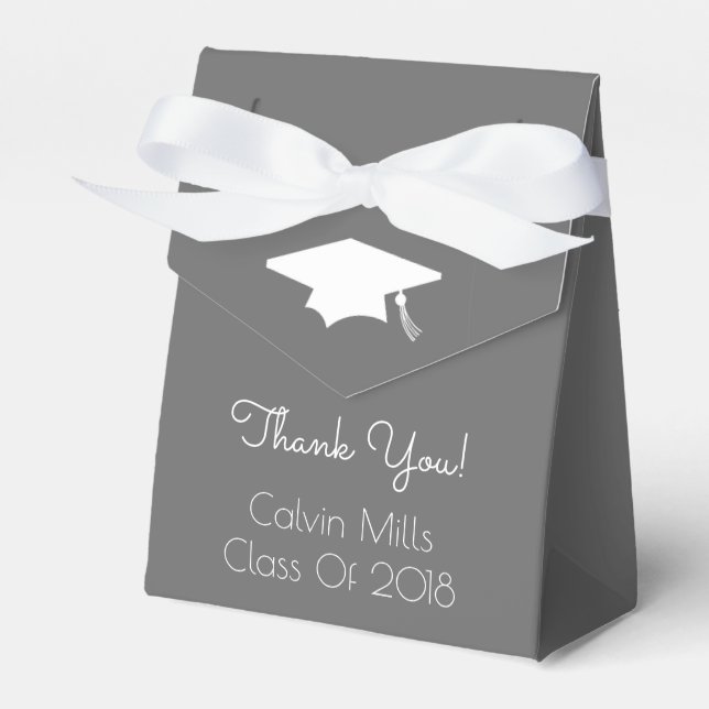 Class Of 2018 Graduation Favor Boxes (Gray) (Front Side)