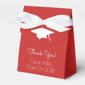 Class Of 2018 Graduation Favor Boxes (red) by WindyCityStationery at Zazzle