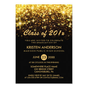 Class of 2018 Graduation Gold Glitter Glam Sparkle Card