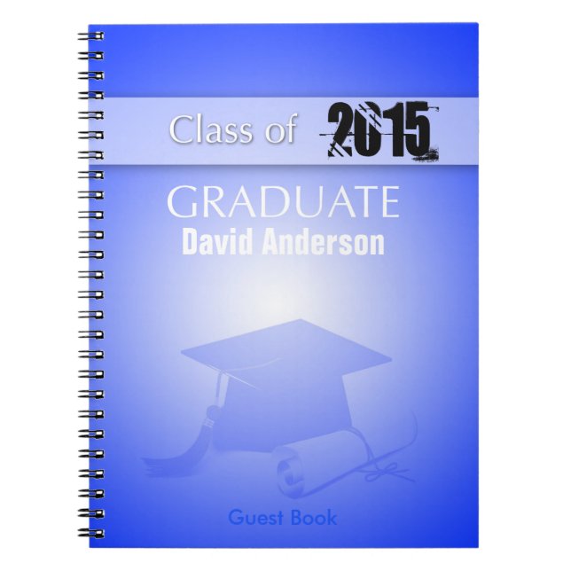 Class of 2018 Graduation Guest Book in Blue (Front)
