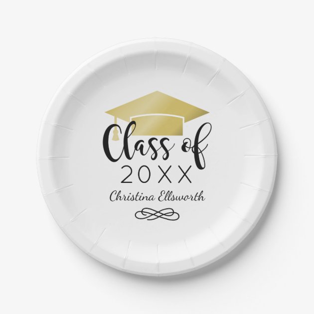 Class Of 2018 Graduation Party | Gold Paper Plate