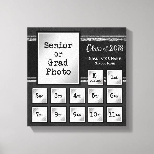 Class of 2018 K-12 Photo Keepsake Canvas Print (Front)