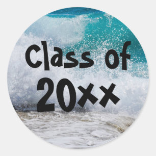 Class of 2018 Ocean Waves Surf Graduation Sticker