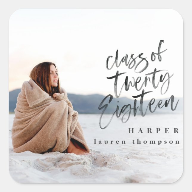 Class of 2018 photo graduate sticker (Front)