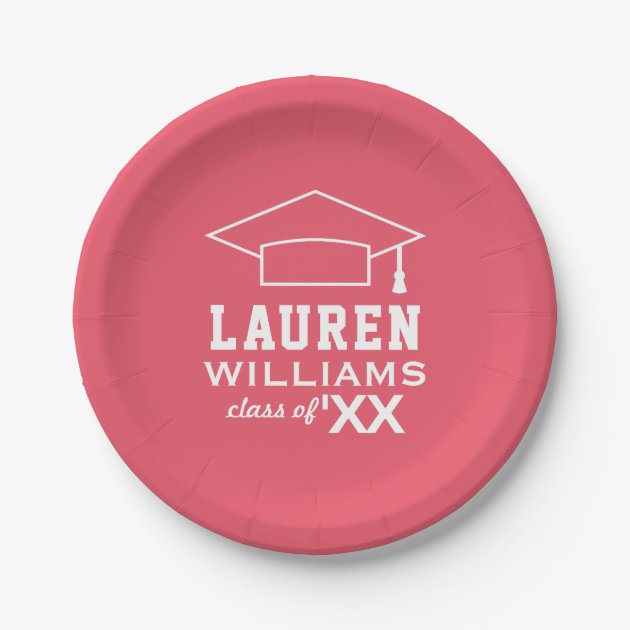 Class Of 2018 | Pink Graduation Party Paper Plate