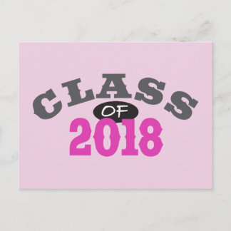 Class Of 2018 Pink Postcard