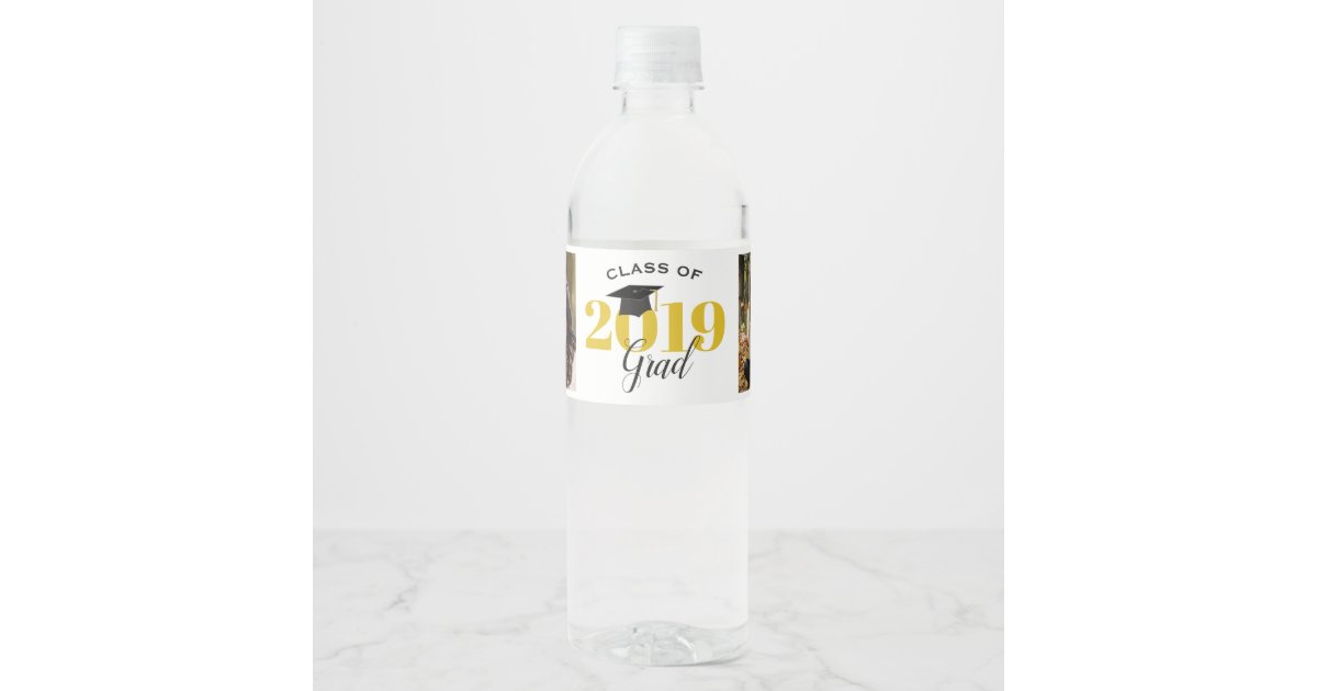 Class of 2019 | 2 photos Graduation Water Bottle Label | Zazzle