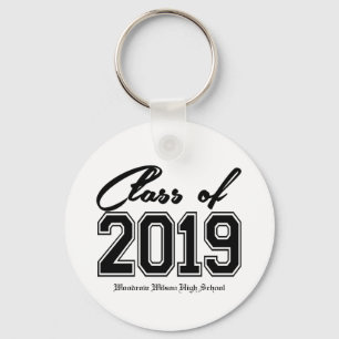 Class of 2019 Black & Varsity Graduation Keychain
