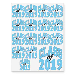 Class of 2019 blue temporary tattoos