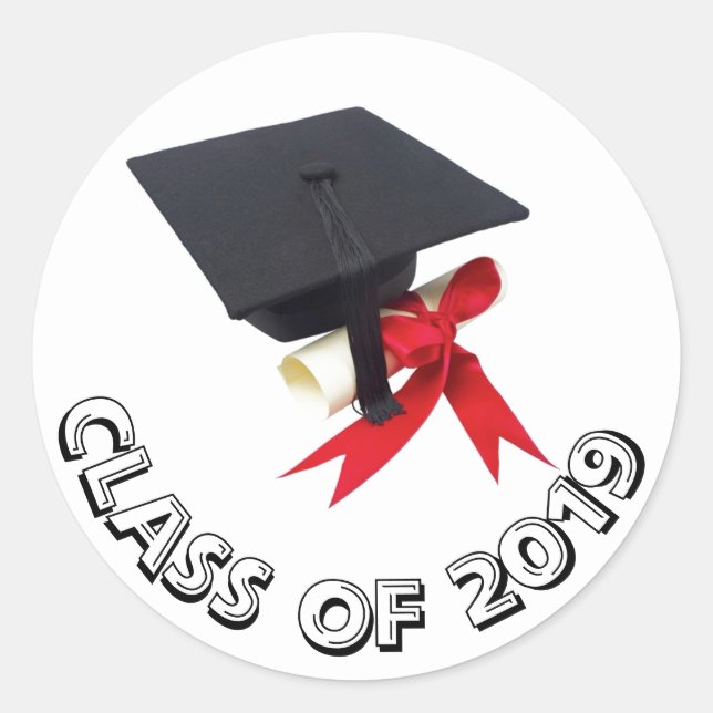 Class of 2019 Cap and Diploma Sticker by Janz (Front)