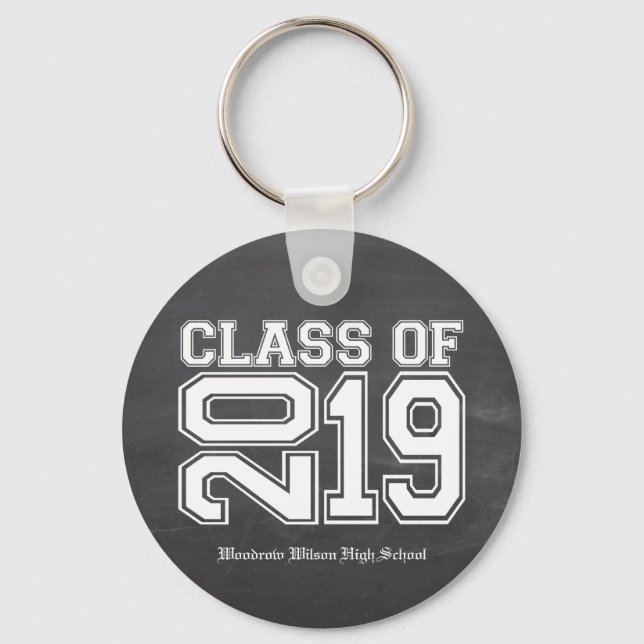 Class of 2019 Chalkboard Varsity Graduation Keychain (Front)
