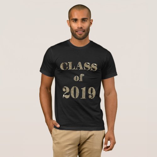 Class of 2019 Elegant Gold Glitter Typography T_Shirt