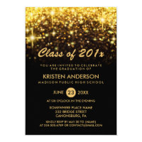 Class of 2019 Graduation Gold Glitter Glam Sparkle Invitation