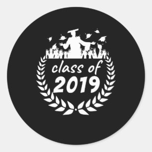 class of 2019 graduation or reunion design by classic round sticker