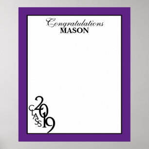 Class of 2019 Graduation Purple Autograph Keepsake Poster