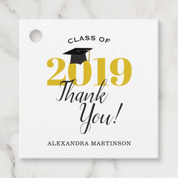 Class of 2019 Graduation Thank You Favor Tags | Zazzle