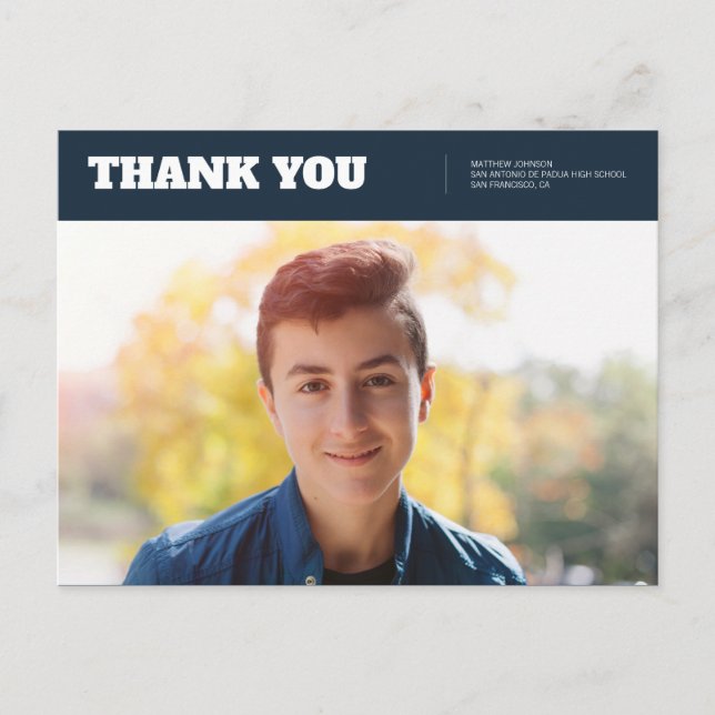 Class of 2019 | Photo Graduation Thank You Postcard (Front)