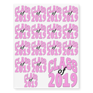 Class of 2019 pink temporary tattoos
