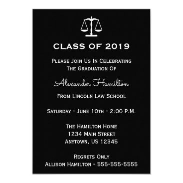 Class Of 2019 Scales Graduation Invitation (Black) Class Of 2019 Scales Graduation Invitation (Black)