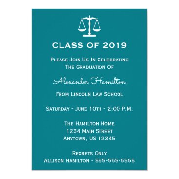 Class Of 2019 Scales Graduation Invite (Turquoise) Class Of 2019 Scales Graduation Invite (Turquoise)