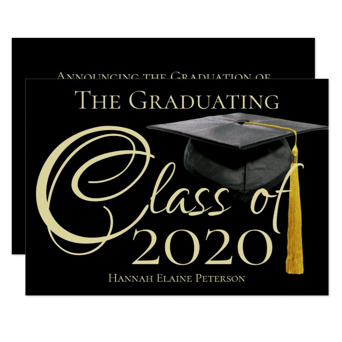Class Of 2020 Black Graduation Announcement