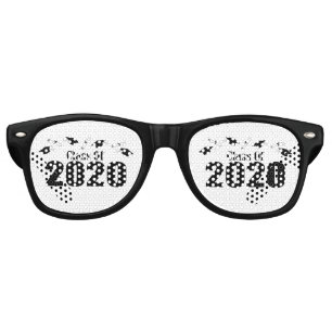 Class Of 2020 Caps And Diplomas (Black) Retro Sunglasses