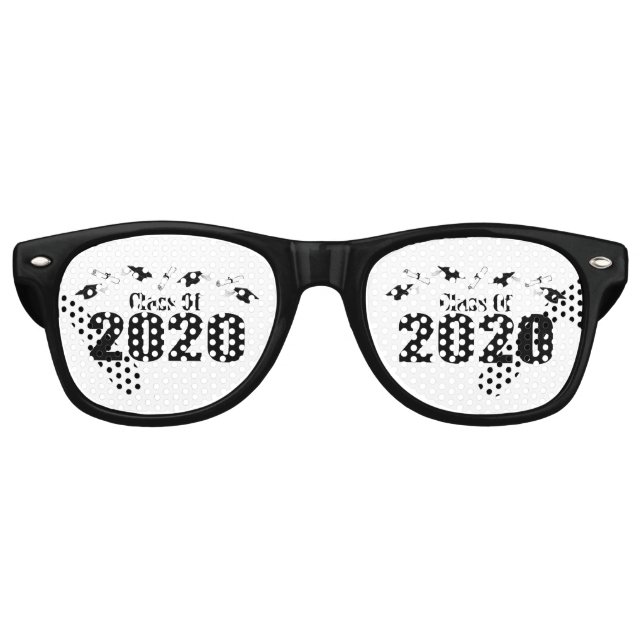 Class Of 2020 Caps And Diplomas (Black) Retro Sunglasses (Front)