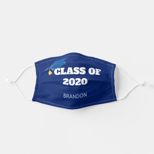 Class of 2020 Custom Graduation Blue Adult Cloth Face Mask