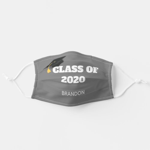 Class of 2020 Custom Graduation Grey Adult Cloth Face Mask