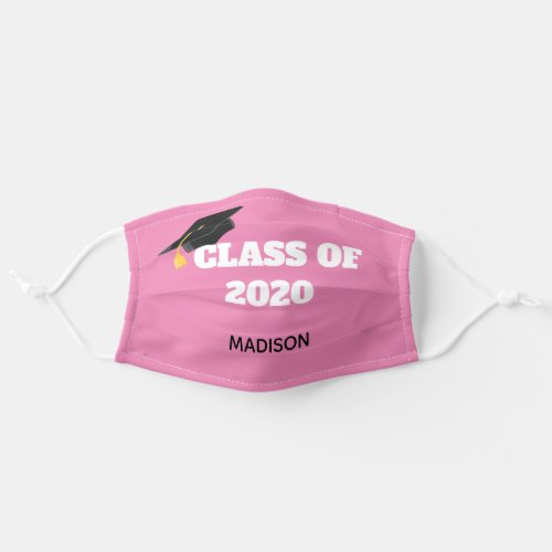 Class of 2020 Custom Graduation Pink Adult Cloth Face Mask