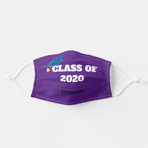 Class of 2020 Custom Graduation Purple Adult Cloth Face Mask