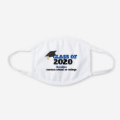 Class of 2020 Custom Graduation White Cotton Face Mask (Front)
