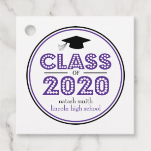 Class Of 2020 Favor Tags (Purple In Lights)