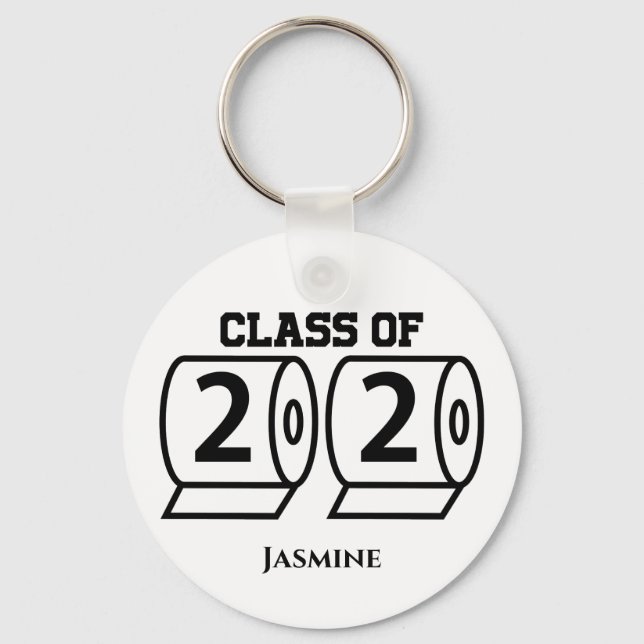 Class of 2020 Funny Toilet Paper Graduation Senior Keychain (Front)