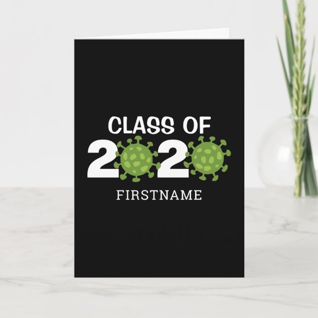 Class of 2020 Funny Virus Graduation Card (Front)
