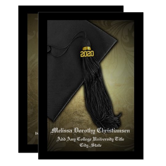 Class of 2020 Gold Tassel College Graduation Invitation