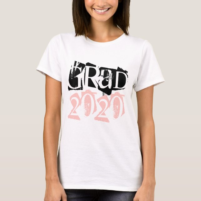 Class of 2020 grad blush typography graduation T-Shirt (Front)