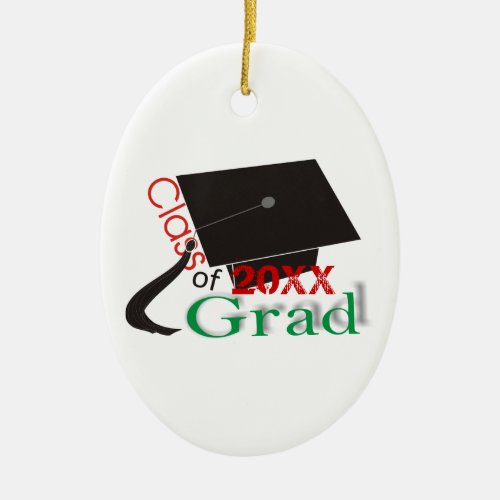 Class of 2020 Grad Graduation cap custom ornaments