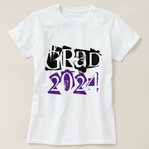Class of 2020 grad purple typography graduation T_Shirt