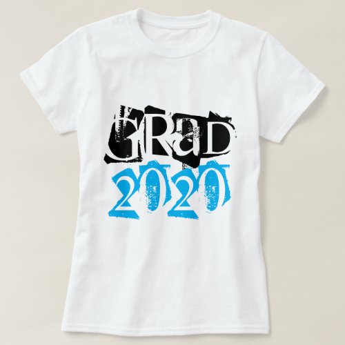 Class of 2020 grad sky blue typography graduation T_Shirt