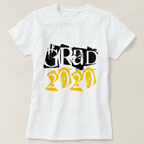 Class of 2020 grad yellow typography graduation T_Shirt