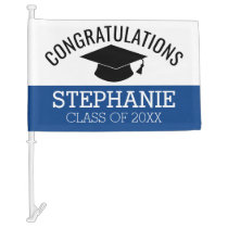 Class of 2020 Graduate - Graduation Cap Blue Black Car Flag Class of 2020 Graduate - Graduation Cap Blue Black Car Flag
