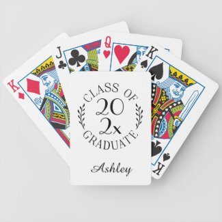 Class of 2020 Graduate Name Chic Black Typography Bicycle Playing Cards