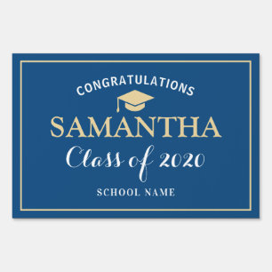 Class of 2020 Graduation Classic Blue Sunlight Sign